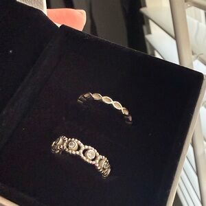 Pandora Sterling Silver Decorative Stack Rings - Silver